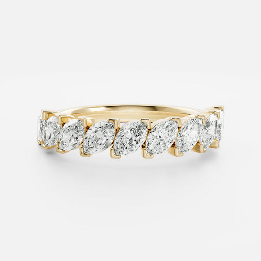 Half Eternity- 1.20 CT Marquise Moissanite Wedding Band