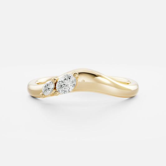 Dainty Curved- 0.6 CT Oval Moissanite Wedding Band