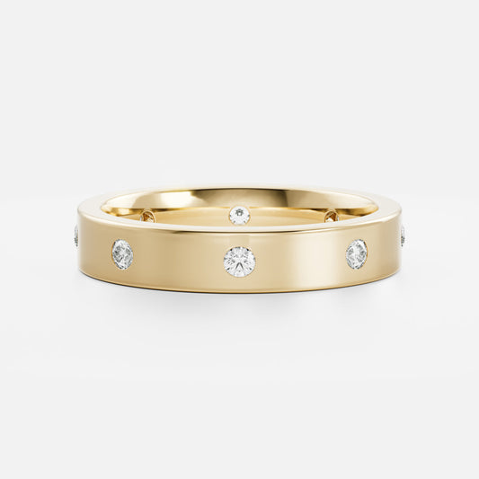 Half Eternity- 0.20 CT Oval Moissanite Wedding Band