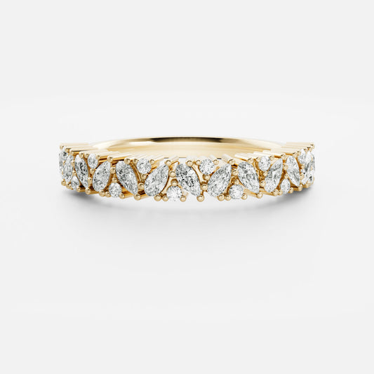 Half Eternity- 0.20 CT Oval Moissanite Wedding Band