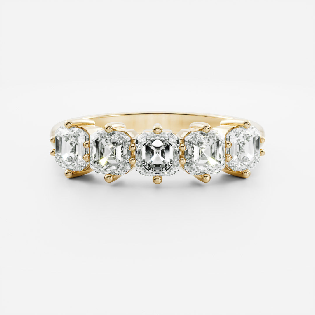 Half Eternity- 0.20 CT Oval Moissanite Wedding Band