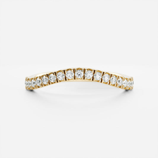 Half Eternity- 0.20 CT Oval Moissanite Wedding Band