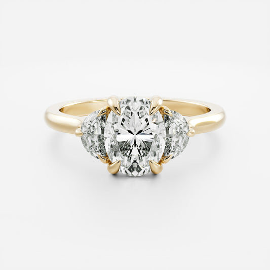 Solitaire- 1.0 CT Oval Moissanite Engagement Ring