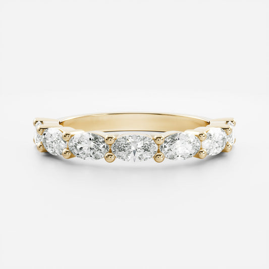 Half Eternity- 0.20 CT Oval Moissanite Wedding Band