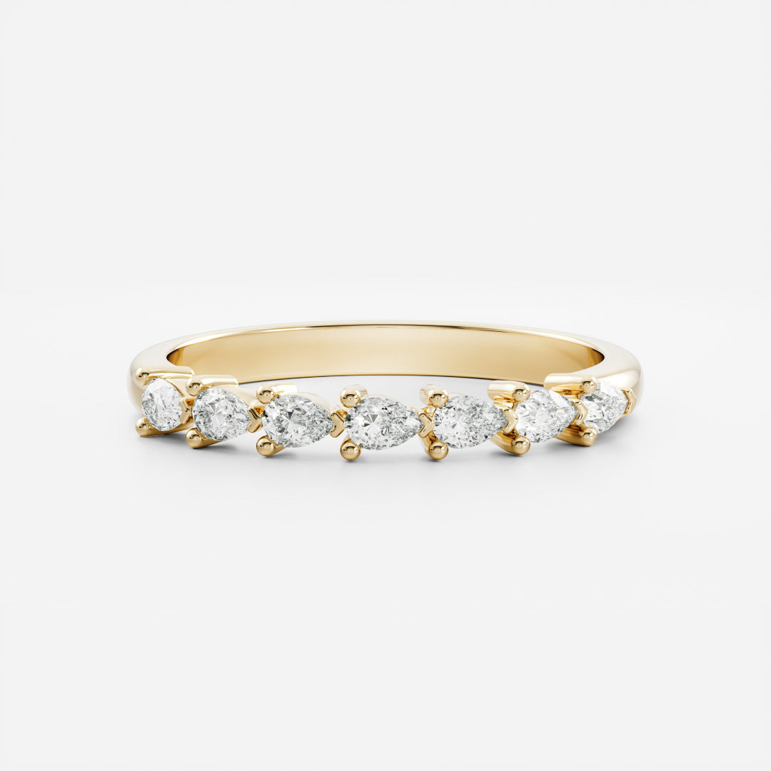 Half Eternity- 1.05 CT Pear Moissanite Wedding Band