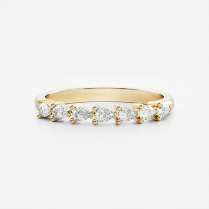 Half Eternity- 1.05 CT Pear Moissanite Wedding Band