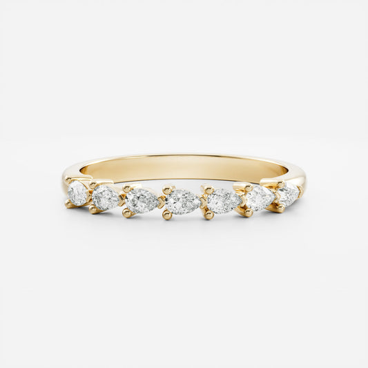 Half Eternity- 1.05 CT Pear Moissanite Wedding Band