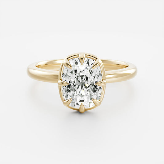 Solitaire- 1.0 CT Oval Moissanite Engagement Ring