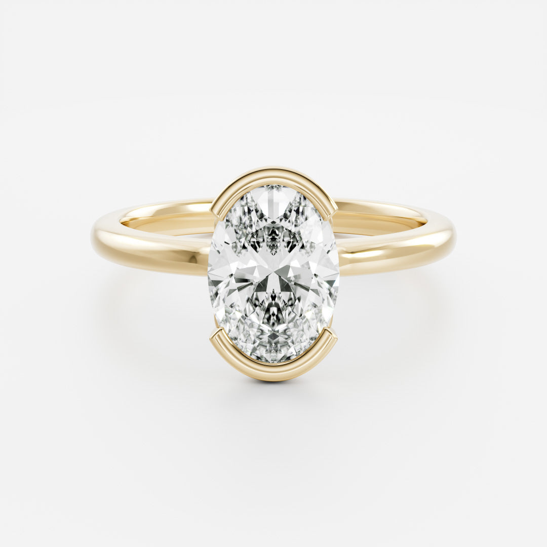 Solitaire- 1.0 CT Oval Moissanite Engagement Ring
