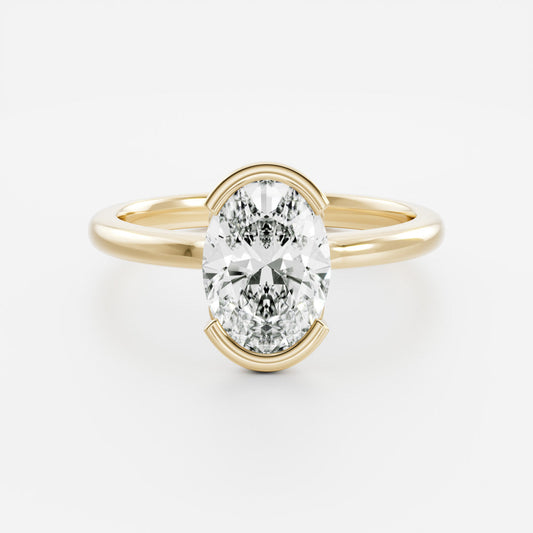 Solitaire- 1.0 CT Oval Moissanite Engagement Ring