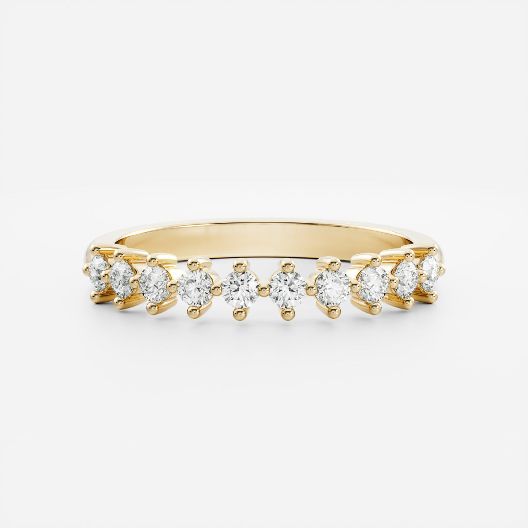 Half Eternity- 0.21 CT Round Moissanite Wedding Band