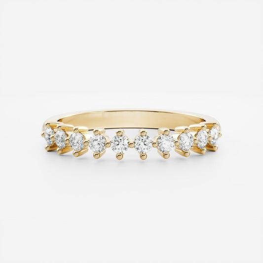 Half Eternity- 0.21 CT Round Moissanite Wedding Band