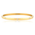 Load image into Gallery viewer, 0.05 CT Round Lab-Grown Diamond Gold Bangle Bracelet
