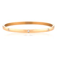 Load image into Gallery viewer, 0.05 CT Round Lab-Grown Diamond Gold Bangle Bracelet
