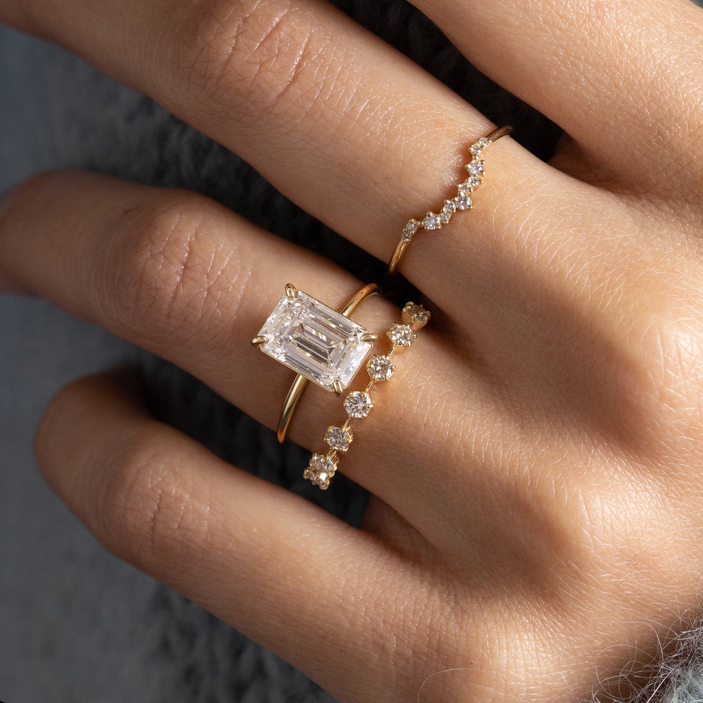Solitaire-Emerald Lab Grown Diamond Engagement Ring
