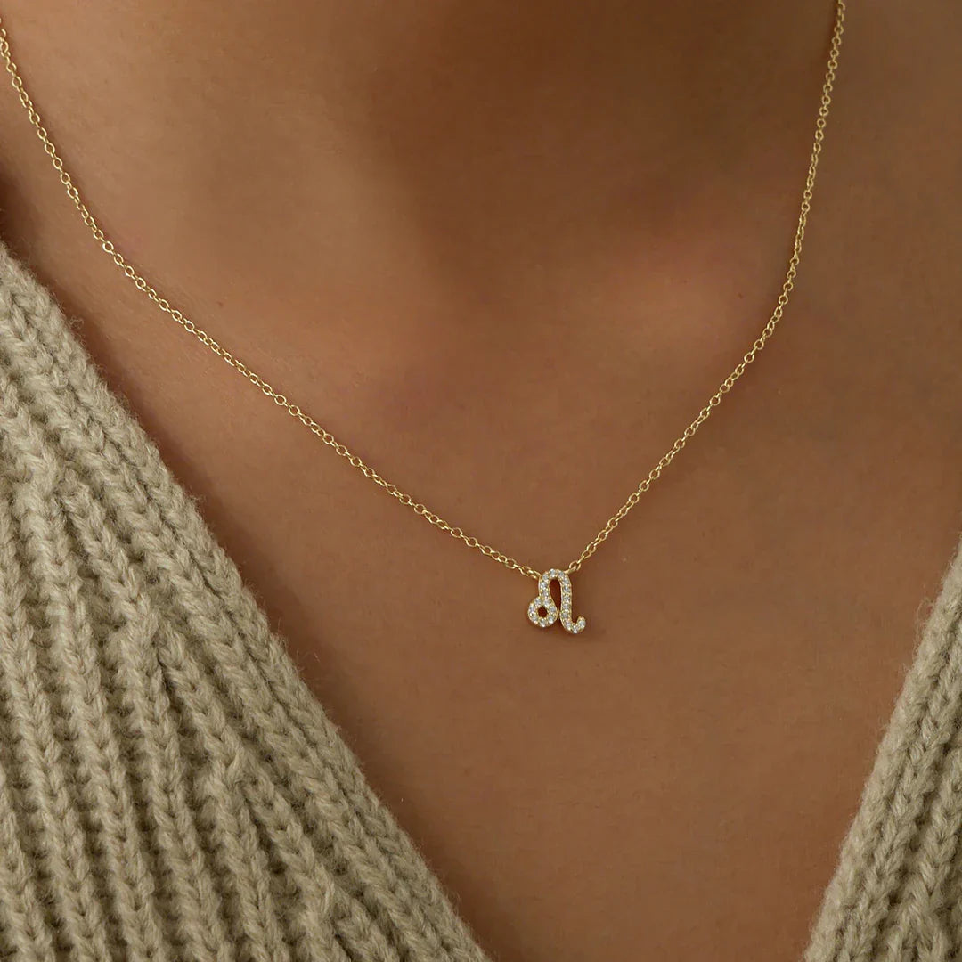 0.20 TCW Round Lab-Grown Diamond Leo Zodiac Pendant Necklace 10