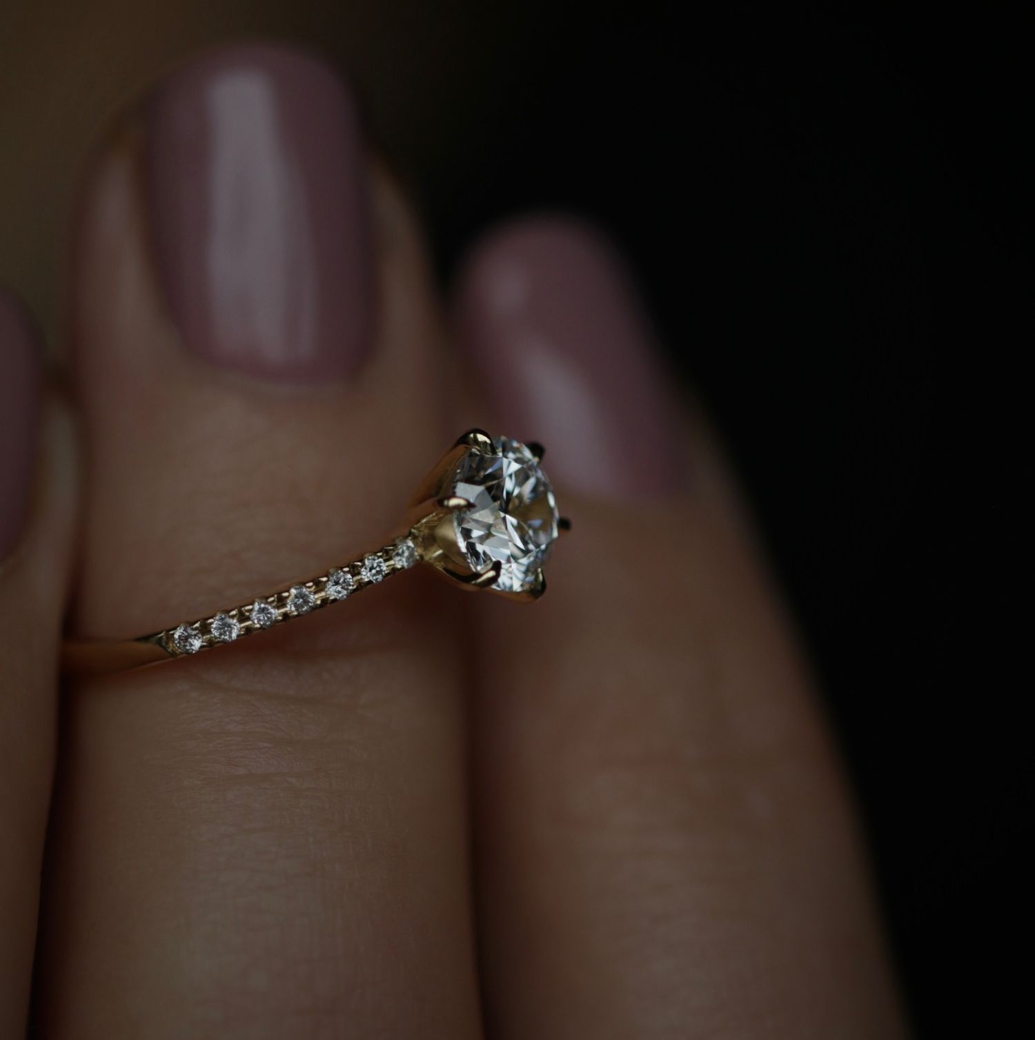 Eternal Elegance: 0.70 CT Round Lab-Grown Diamond Pave Engagement Ring 2