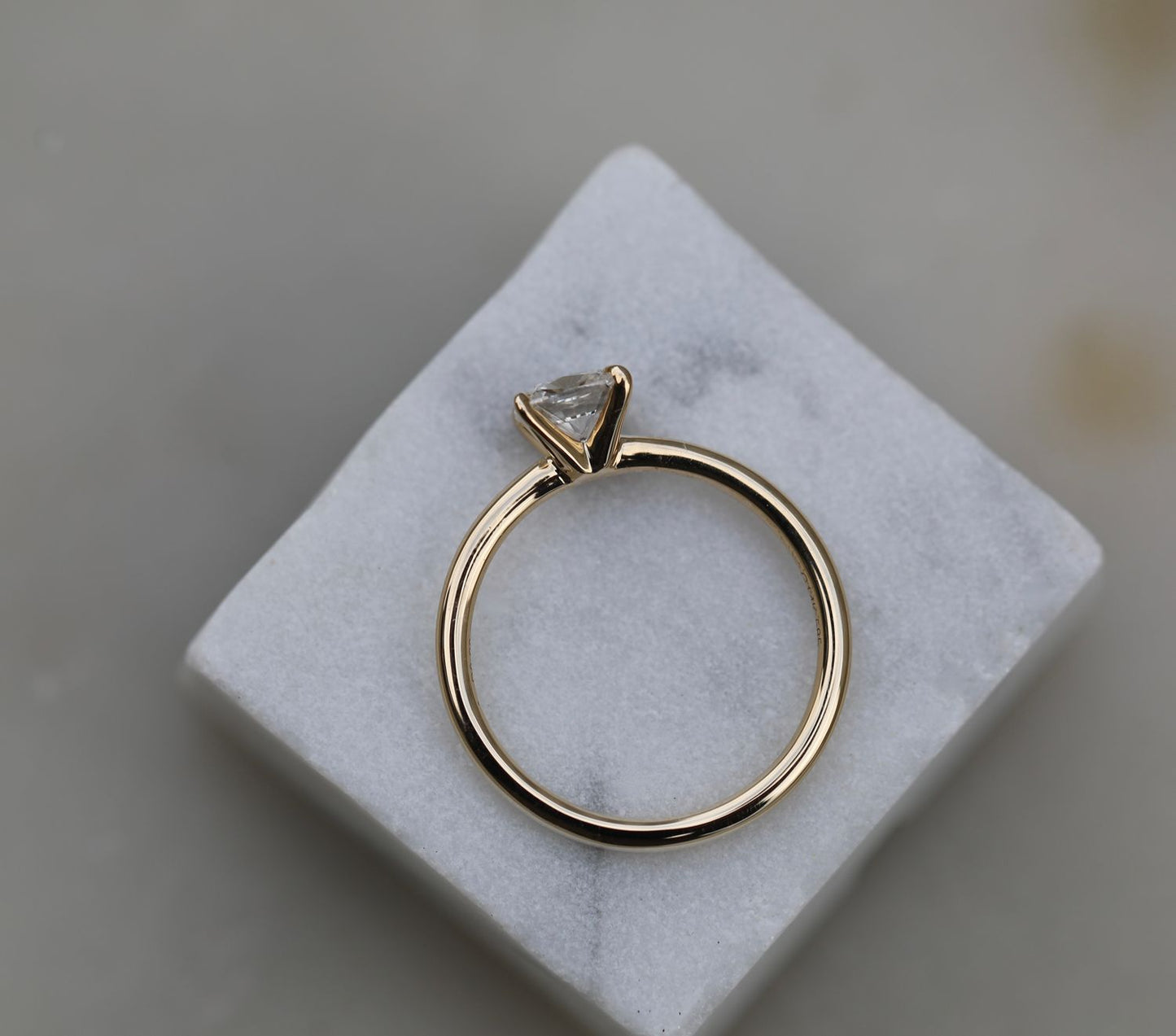 Radiant Elegance: 0.90 CT Cushion Lab-Grown Diamond Solitaire Ring 8