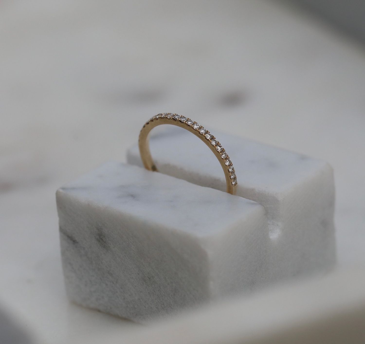 0.25 TCW Round Lab-Grown Diamond Half Eternity Band in Gold