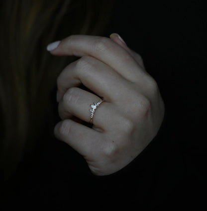Eternal Splendor: 0.43 TCW Pear & Round Lab-Grown Diamond Wedding Band 2