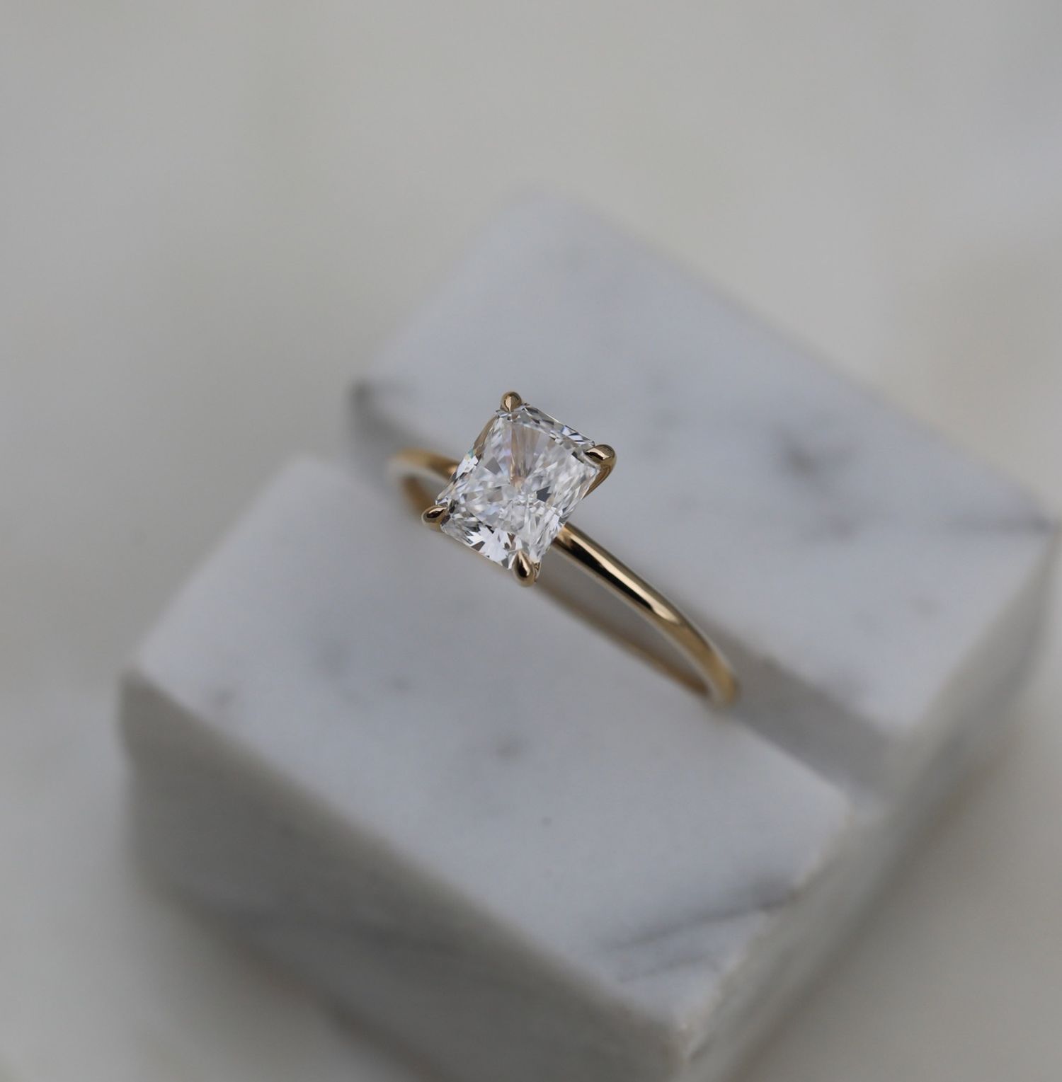 1.53 CT Radiant Lab Diamond Solitaire Ring