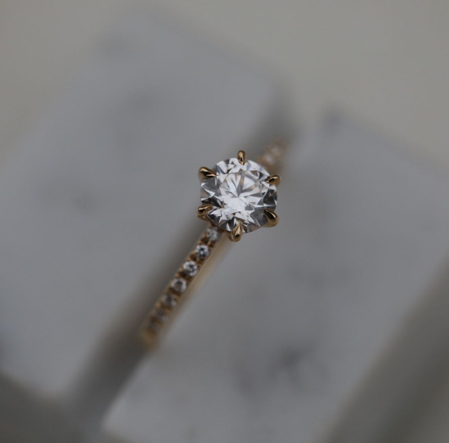 Eternal Elegance: 0.70 CT Round Lab-Grown Diamond Pave Engagement Ring 4