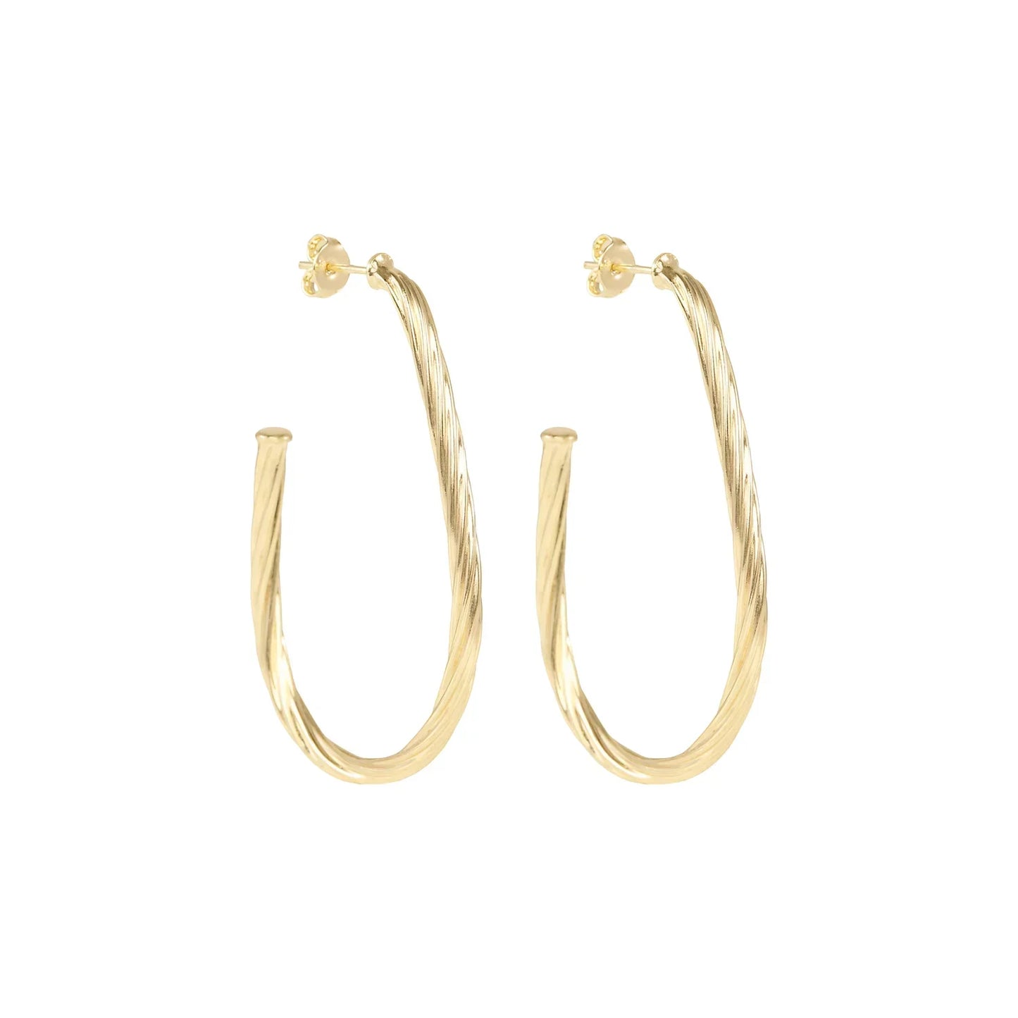 Elegant Gold Plated Twisted Hoop Earrings 1