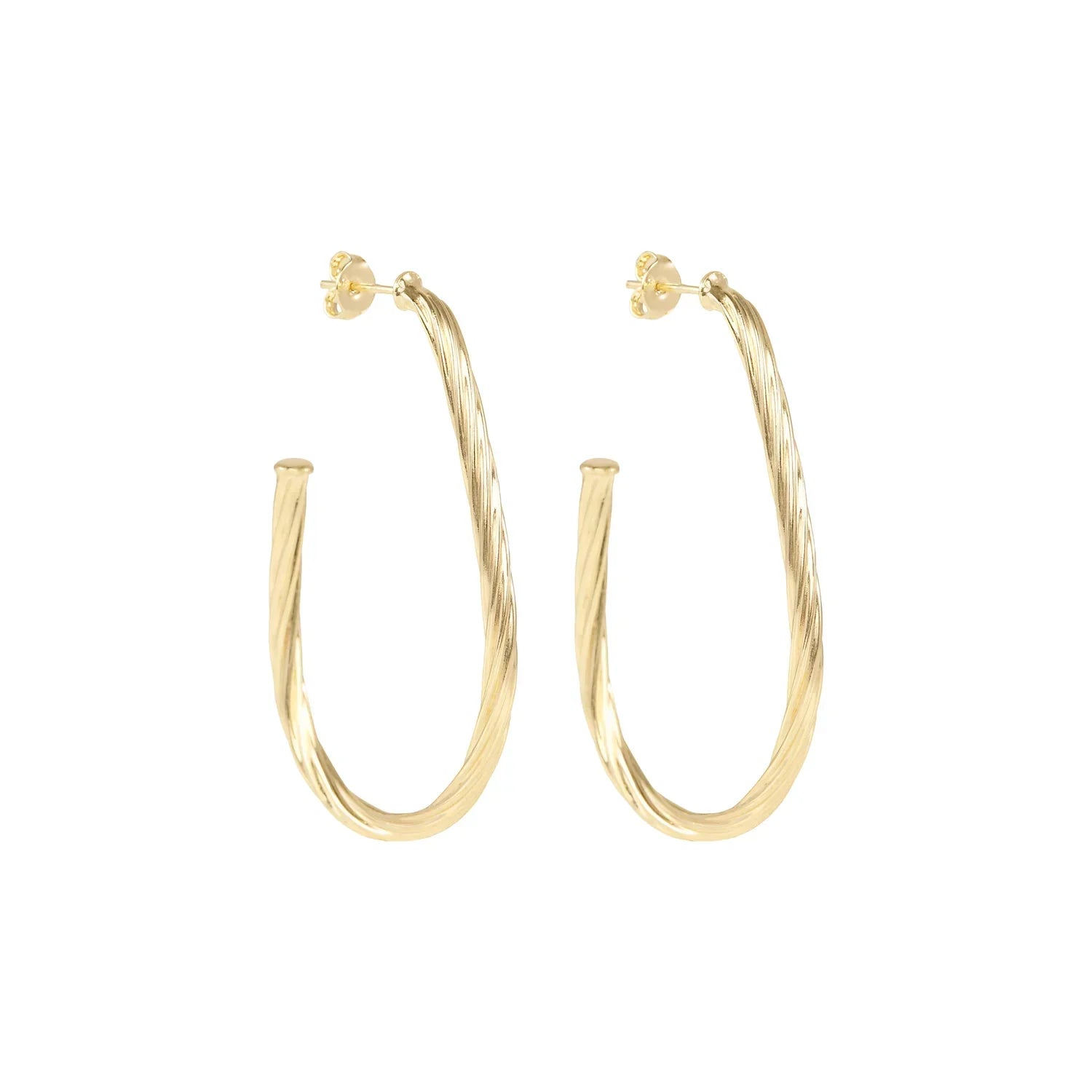 Elegant Gold Plated Twisted Hoop Earrings 1