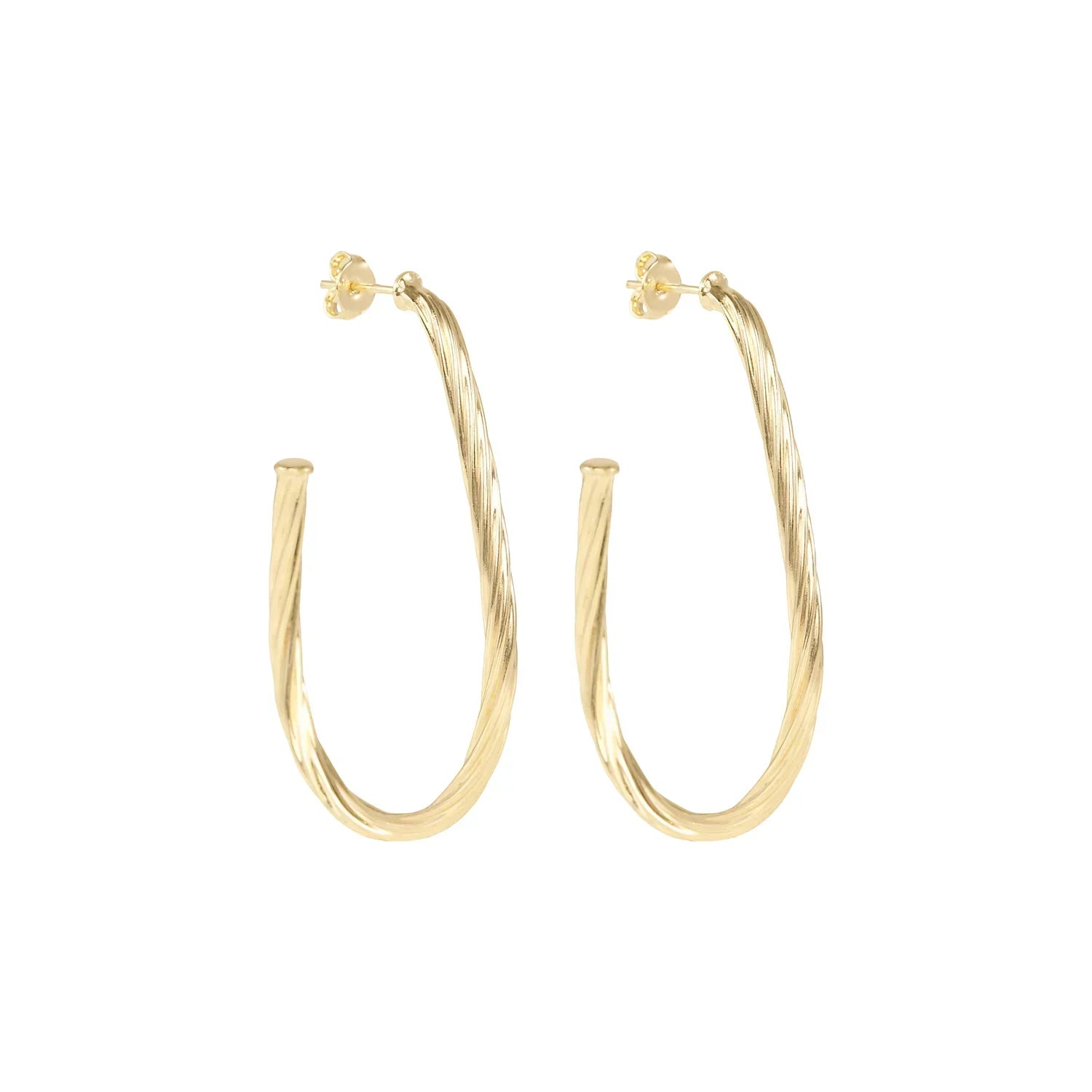 Elegant Gold Plated Twisted Hoop Earrings