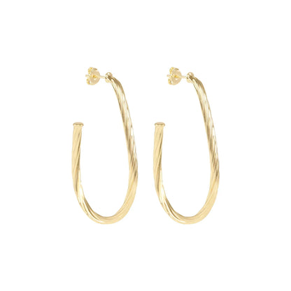 Elegant Gold Plated Twisted Hoop Earrings 1