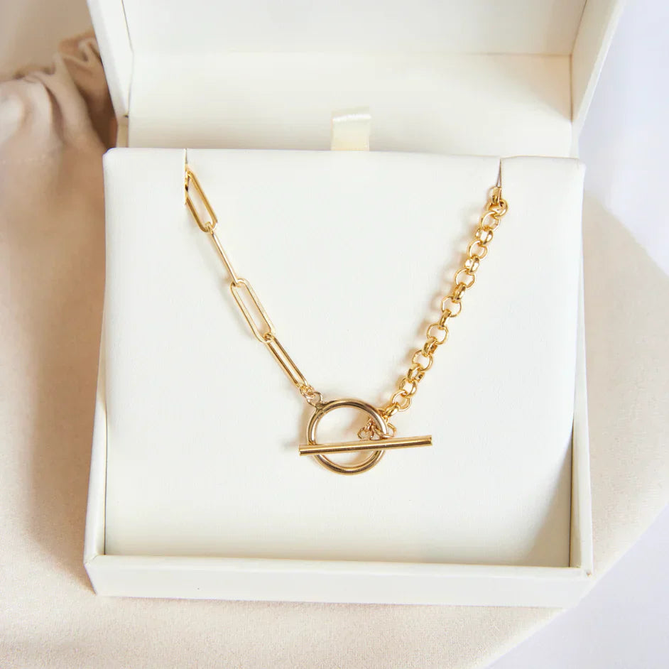 Elegant Harlow Gold Circle Chain Necklace