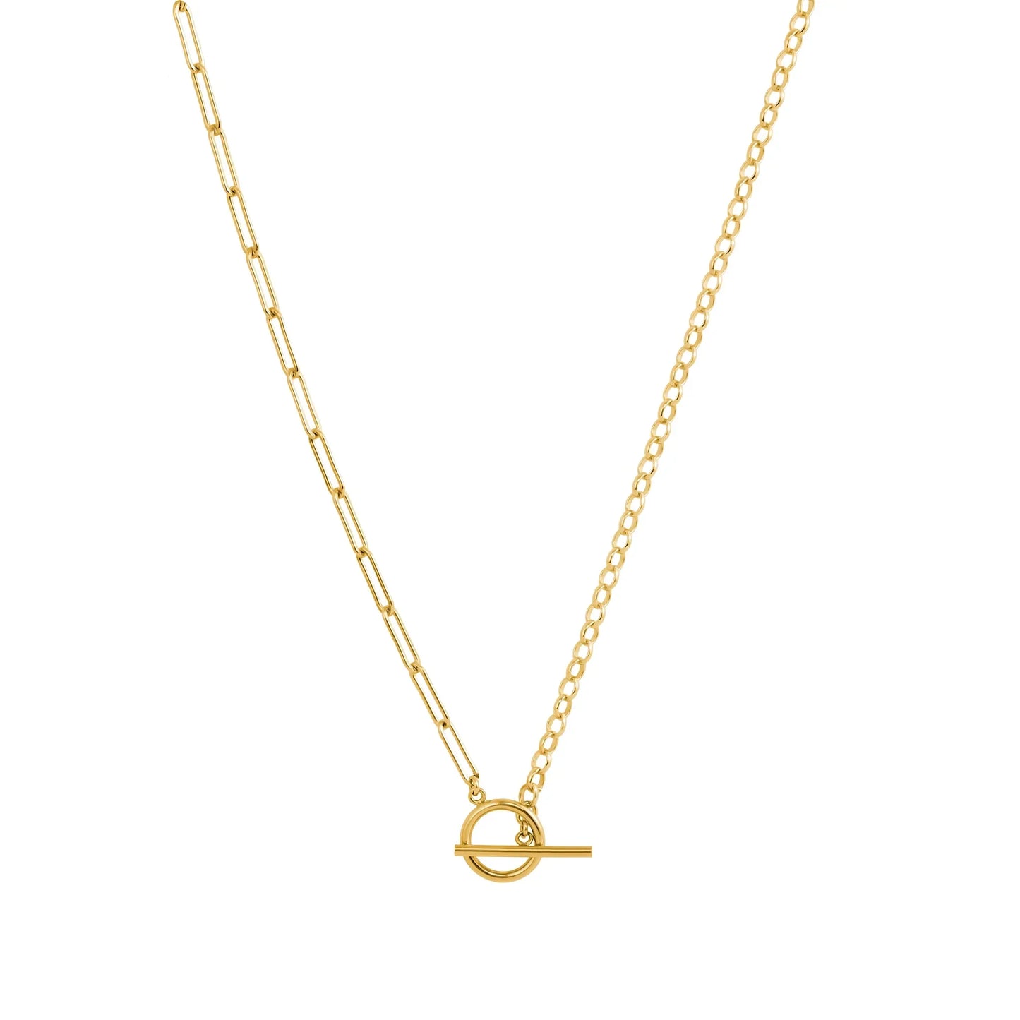 Elegant Harlow Gold Circle Chain Necklace 1