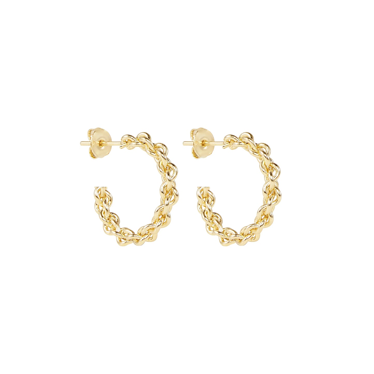 Golden Braided Hoop Earrings 1