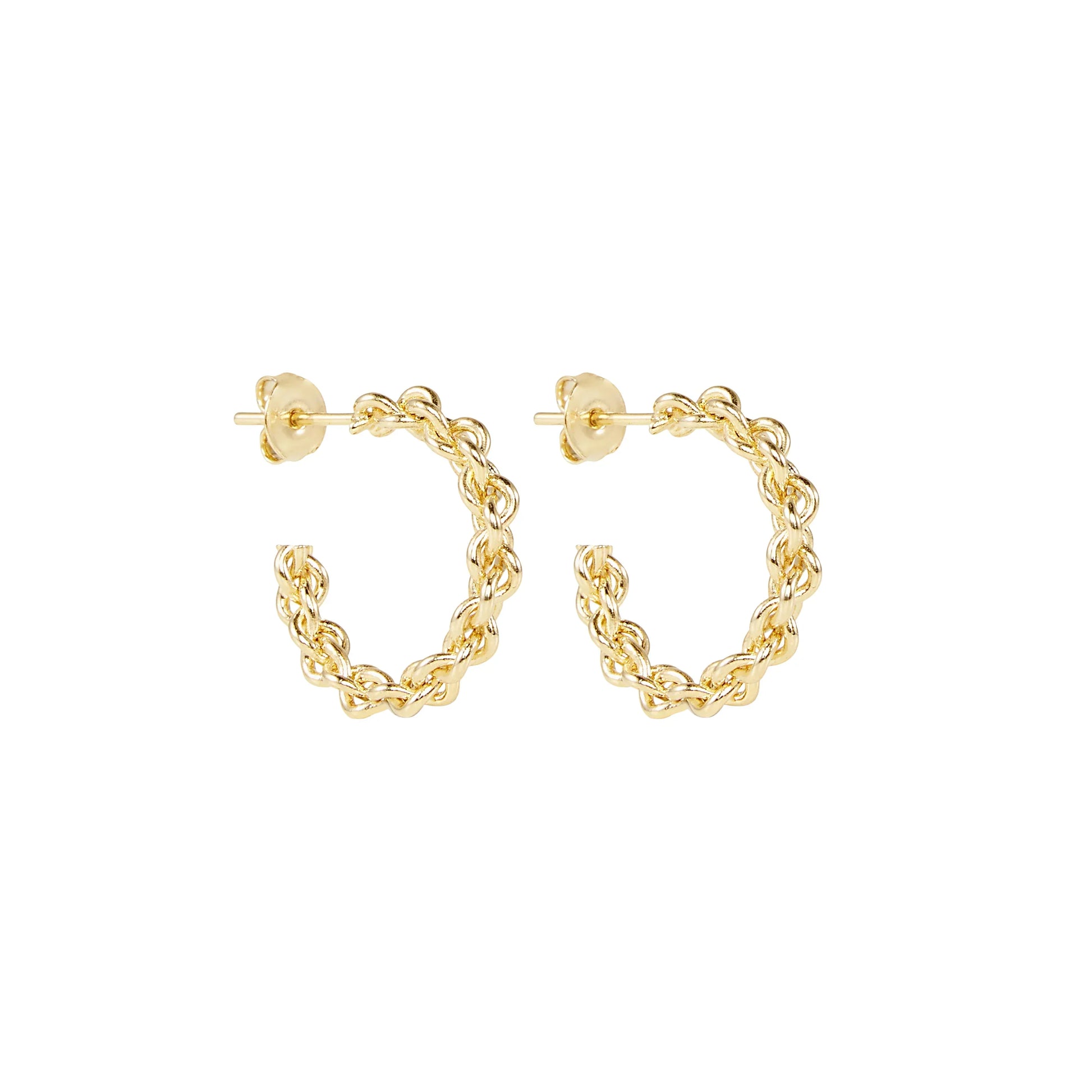 Golden Braided Hoop Earrings 1