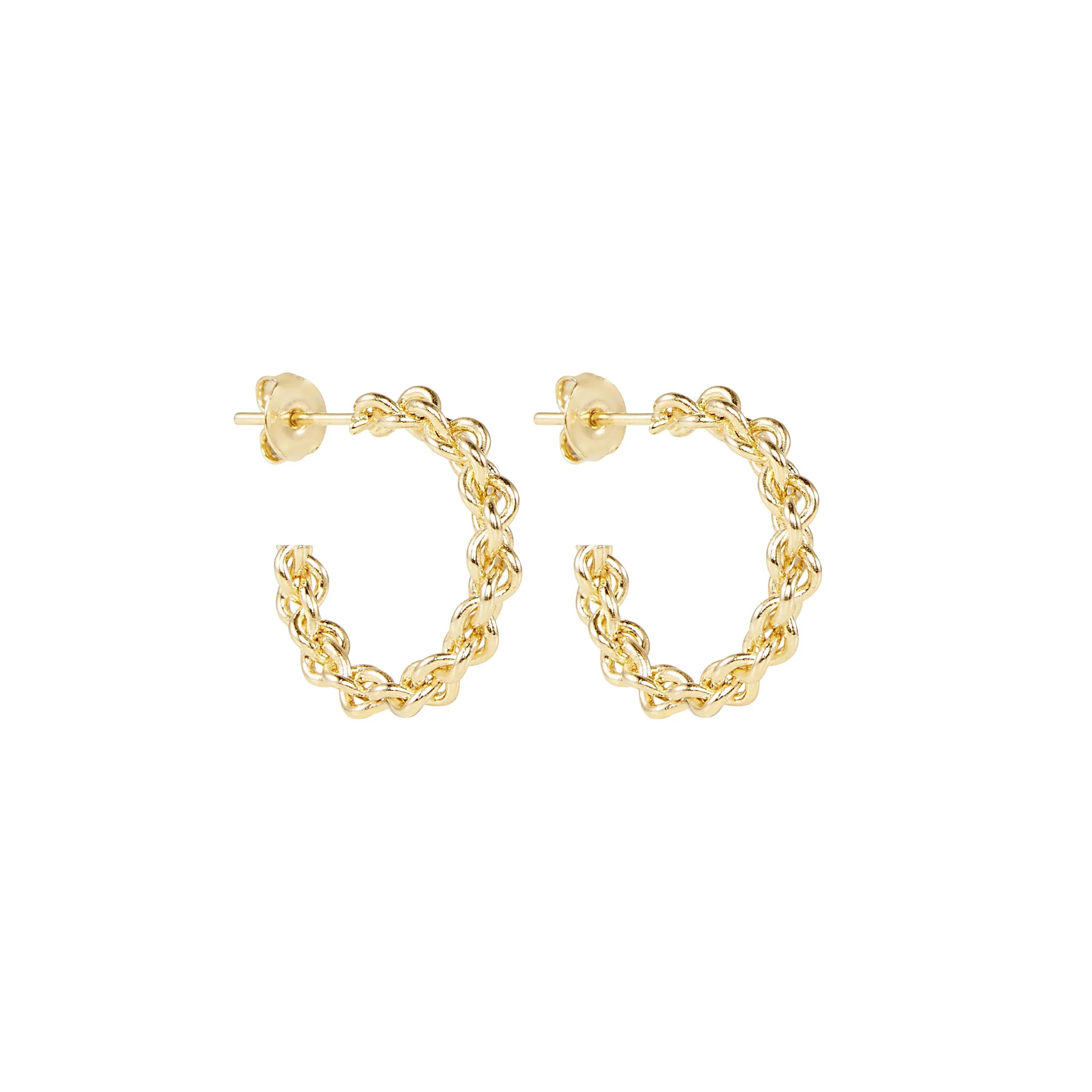 Golden Braided Hoop Earrings