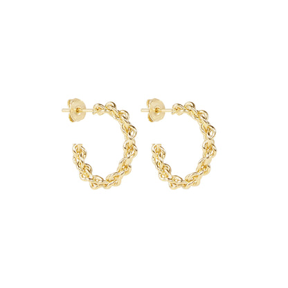 Golden Braided Hoop Earrings 1