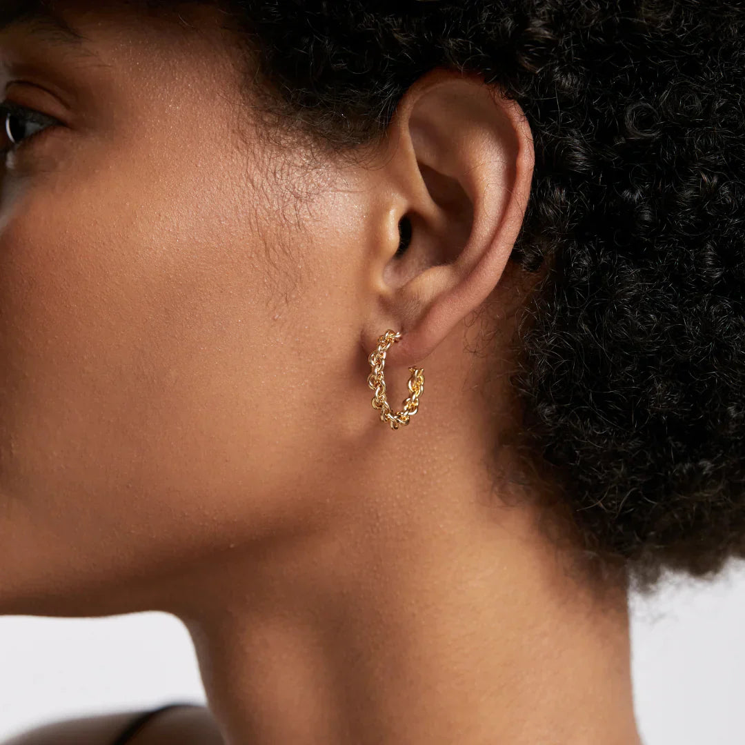 Golden Braided Hoop Earrings 3