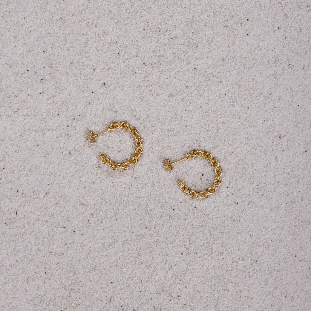 Golden Braided Hoop Earrings 2