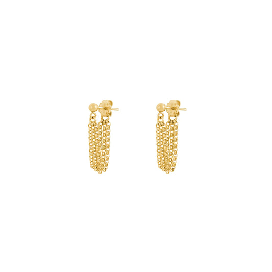 Golden Chain Tassel Earrings