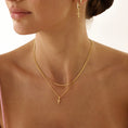 Load image into Gallery viewer, 0.1 TCW Round Lab-Grown Diamond Cross Pendant Necklace in Gold
