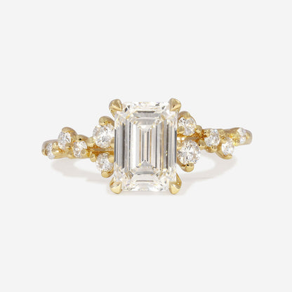 Cluster-1.5 CT Emerald Lab Grown Diamond Engagement Ring