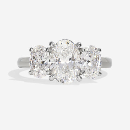 Three Stone-1.5 CT Oval Lab Grown Diamond Engagement Ring