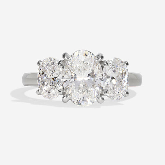 Three Stone-1.5 CT Oval Lab Grown Diamond Engagement Ring