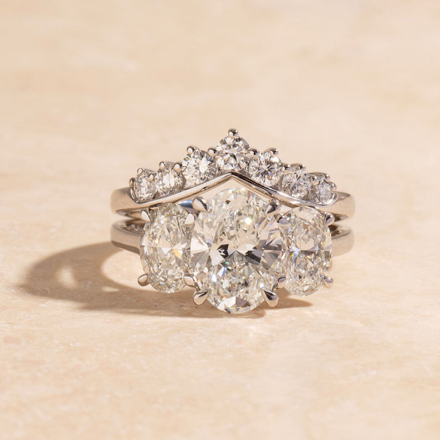 Three Stone-2.0 CT Oval Lab Grown Diamond Engagement Ring
