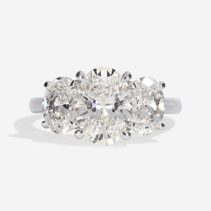 Three Stone-2.0 CT Oval Lab Grown Diamond Engagement Ring