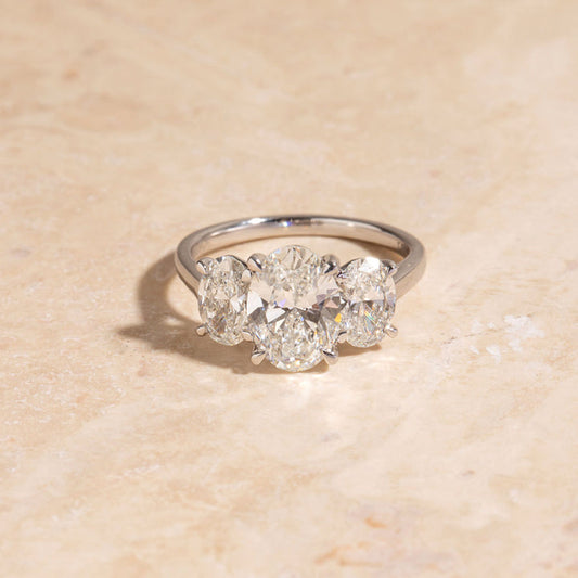 Three Stone-2.0 CT Oval Lab Grown Diamond Engagement Ring