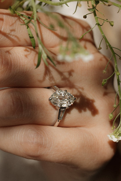 Solitaire Cathedral- 1.8 CT Cushion Lab Grown Diamond Wedding Band