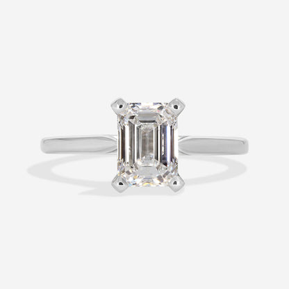 Solitaire-1.5 CT Emerald Lab Grown Diamond Engagement Ring