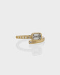 Load image into Gallery viewer, 1.0 CT Emerald Lab Grown Diamond Swirl Pave Gold Engagement Ring
