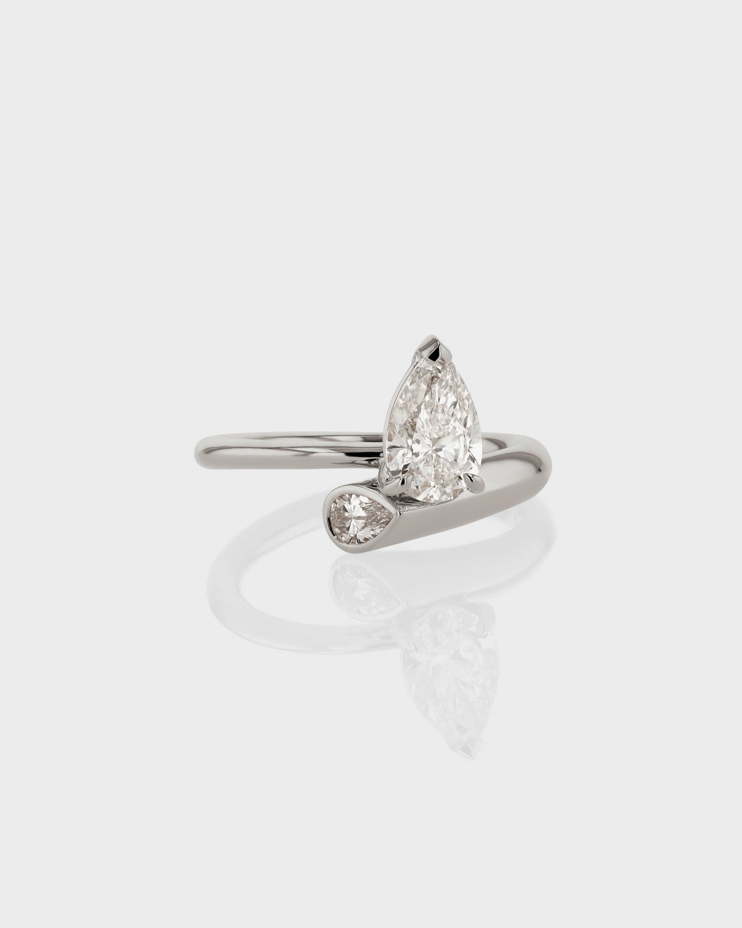 1.0 CT Pear Lab Grown Diamond Hidden Gem Engagement Ring 2